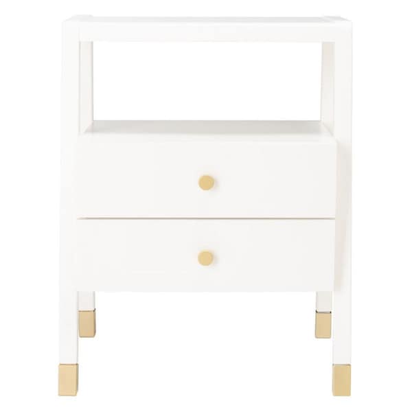 Safavieh Cove 2 Drawer 1 Shelf Accent Table, White & Gold ACC6602B - main